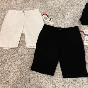 Set of 2 Ruby Rd. Bermuda shorts stretch black white 4